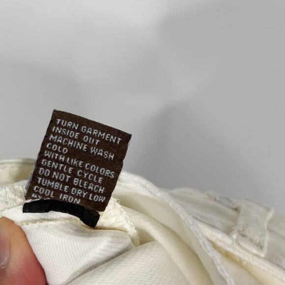 J McLaughlin Size 8 Cream Cotton Stretch Straight Leg Denim Jeans Off White - Picture 9 of 9